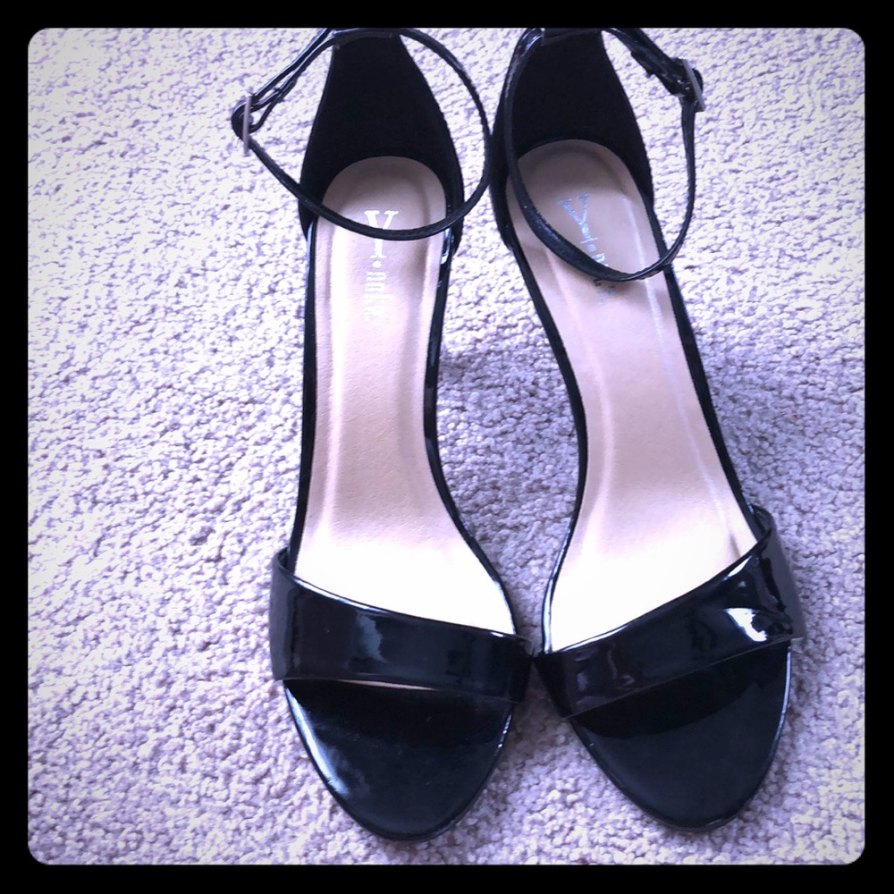 Black ankle strap heels